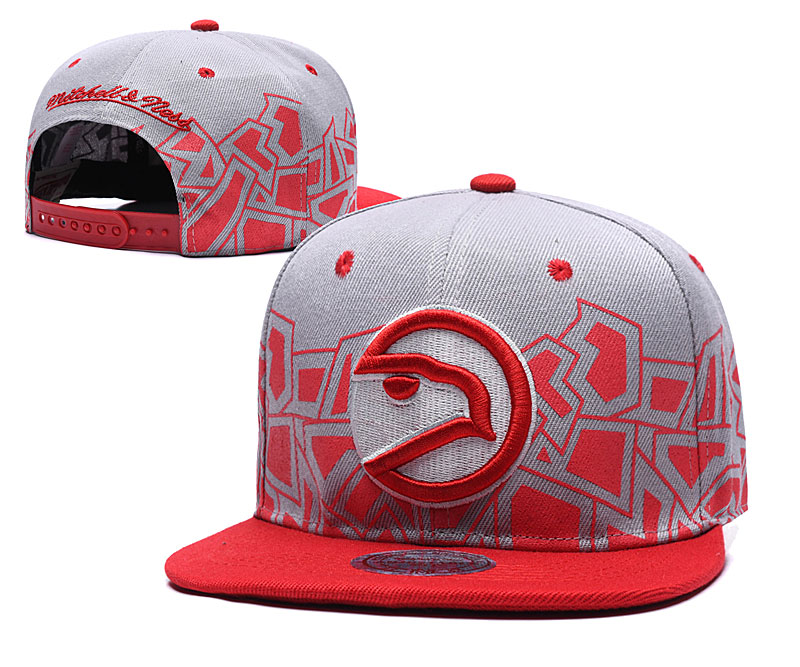 Hawks Team Logo Red Mitchell & Ness Adjustable Hat TX