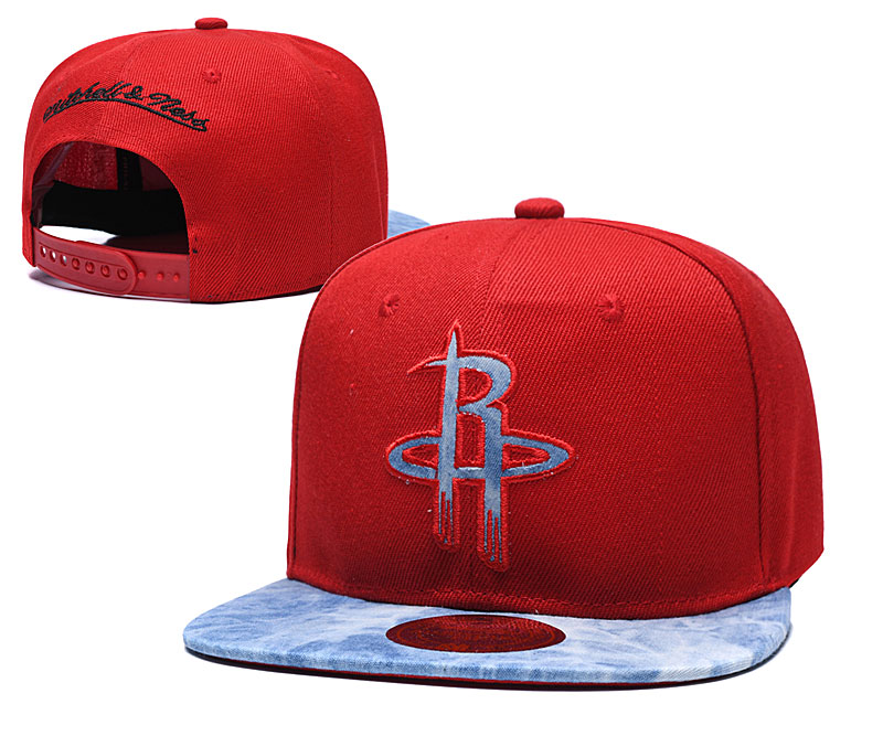 Rockets Team Logo Red Mitchell & Ness Adjustable Hat TX
