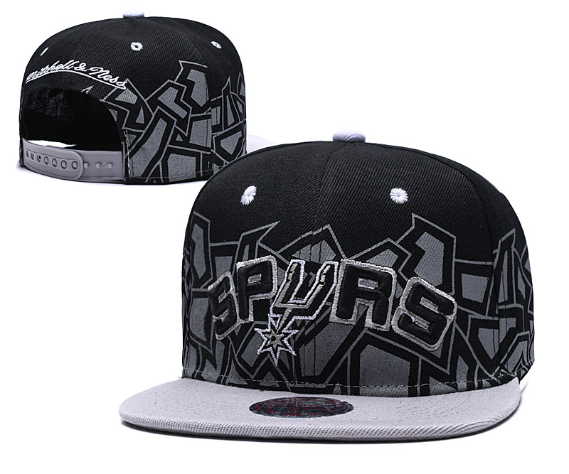 Spurs Team Logo Black Mitchell & Ness Adjustable Hat TX
