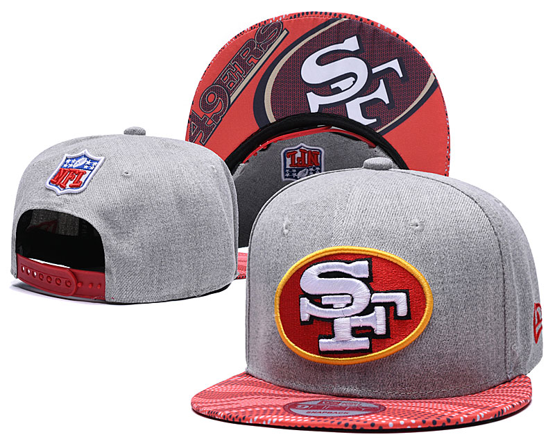 49ers Team Logo Gray Red Adjustable Hat TX