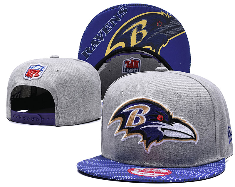 Ravens Team Logo Gray Adjustable Hat TX