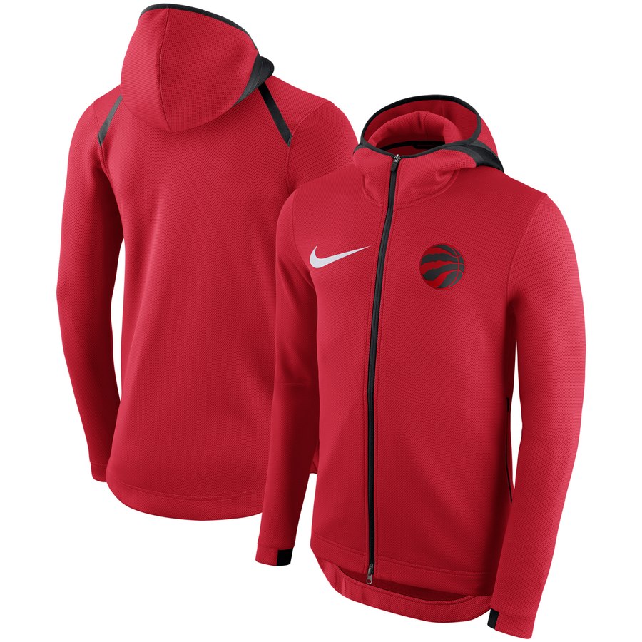 Toronto Raptors Nike Showtime Therma Flex Performance Full Zip Hoodie Red - Click Image to Close
