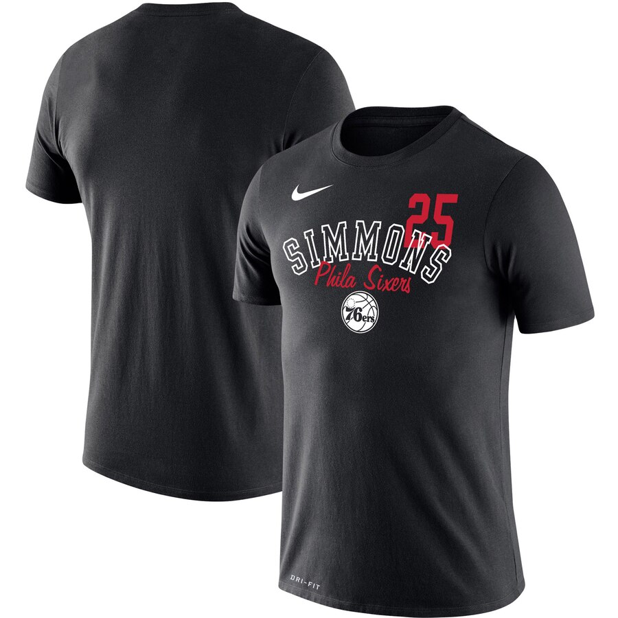 Ben Simmons Philadelphia 76ers Nike Player Performance T-Shirt Black - Click Image to Close