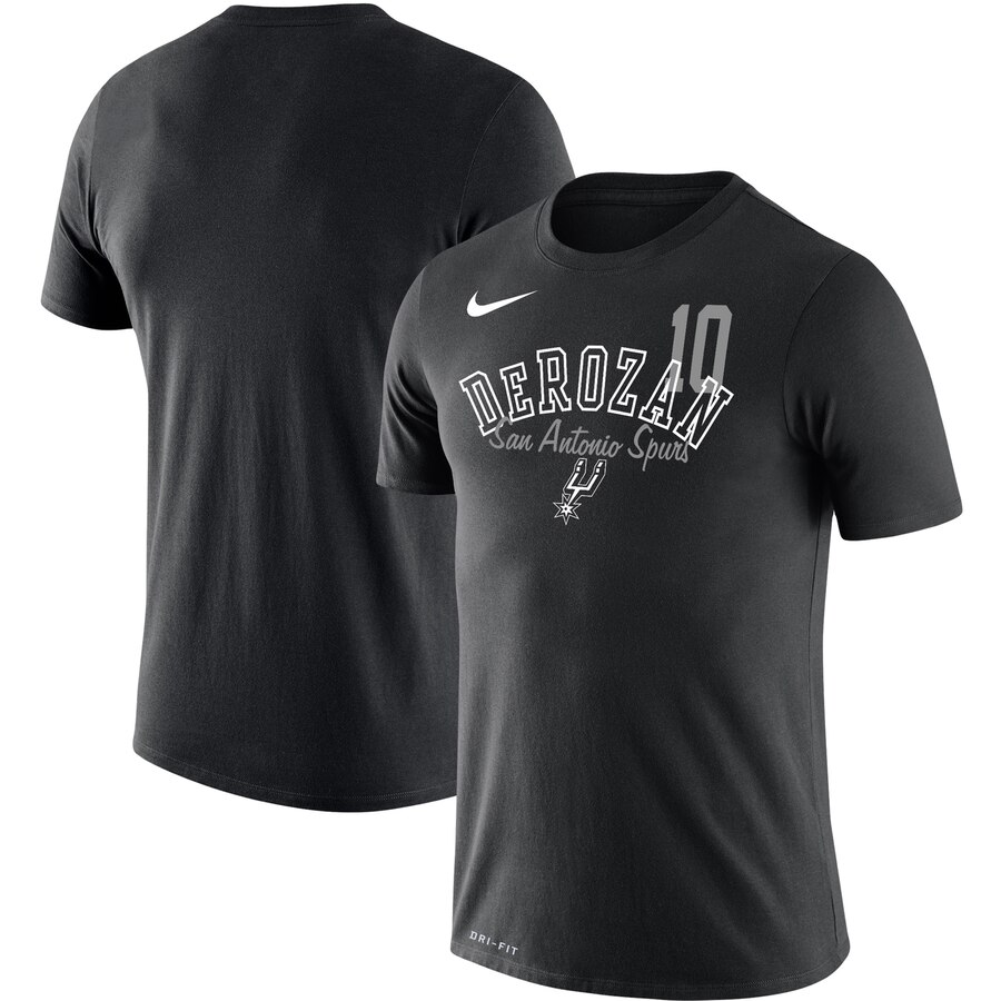 DeMar DeRozan San Antonio Spurs Nike Player Performance T-Shirt Black - Click Image to Close