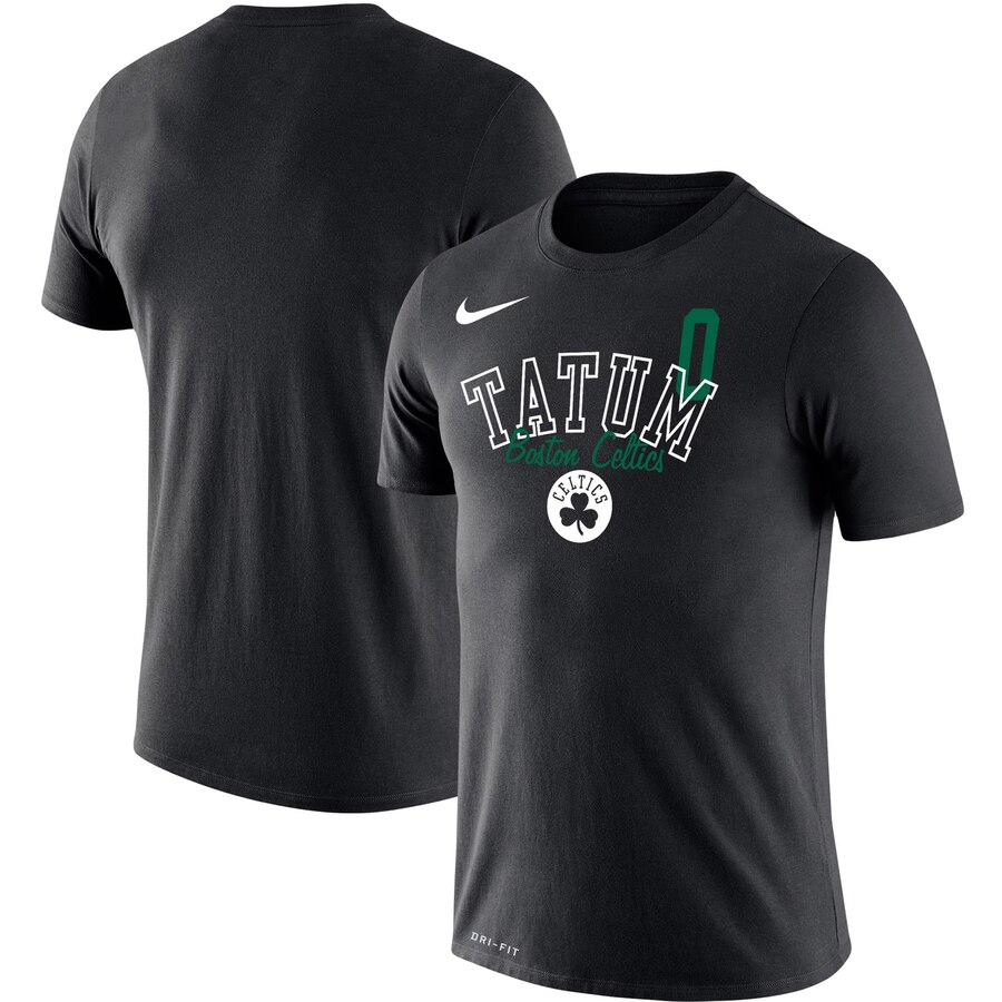 Jayson Tatum Boston Celtics Nike Player Performance T-Shirt Black - Click Image to Close