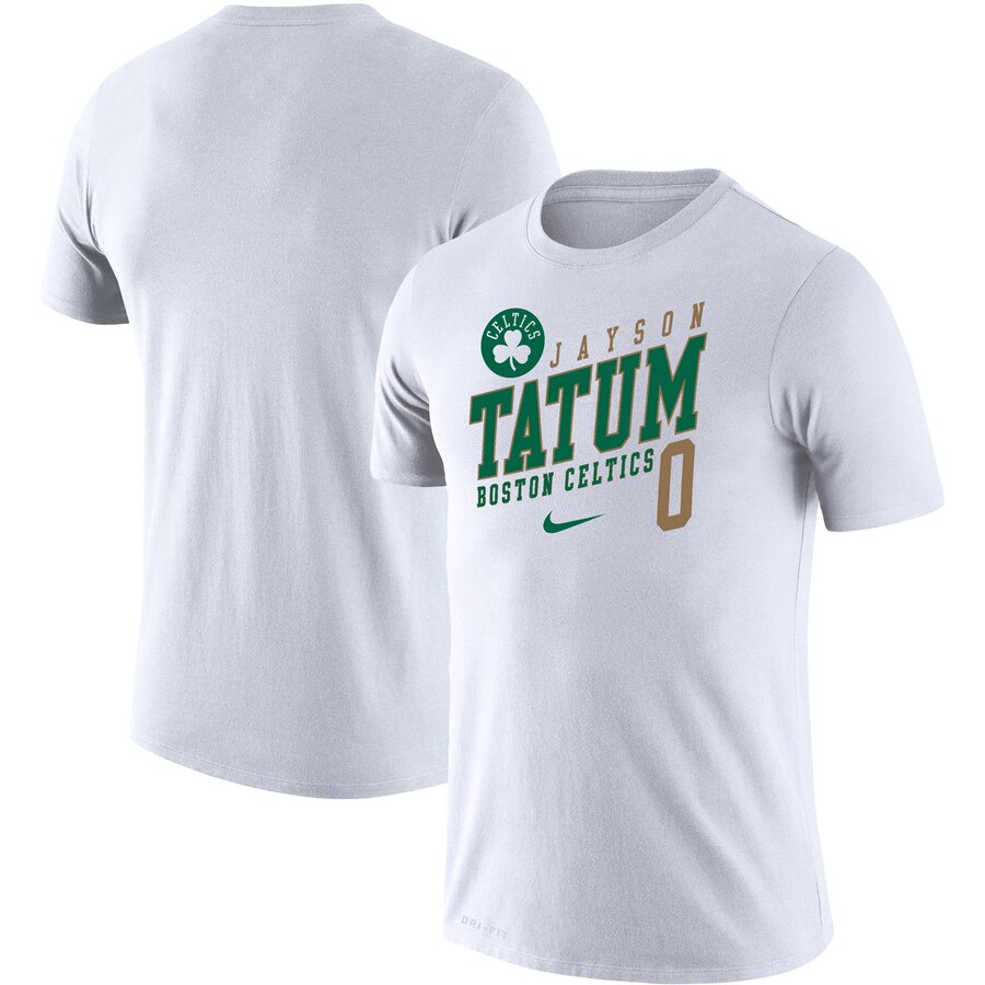 Jayson Tatum Boston Celtics Nike Player Performance T-Shirt White - Click Image to Close