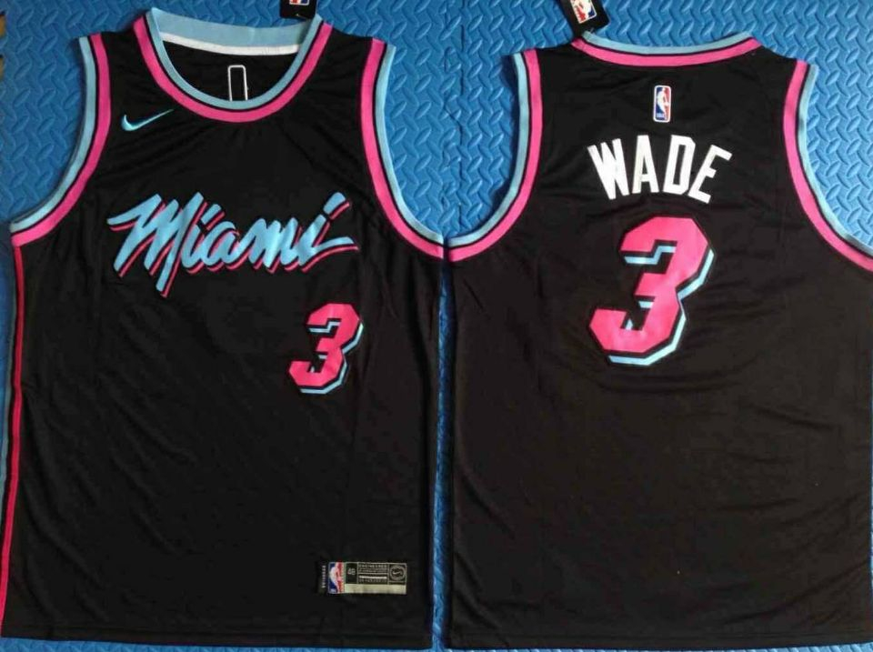 Heat 3 Dwyane Wade Black City Edition Nike Swingman Jersey