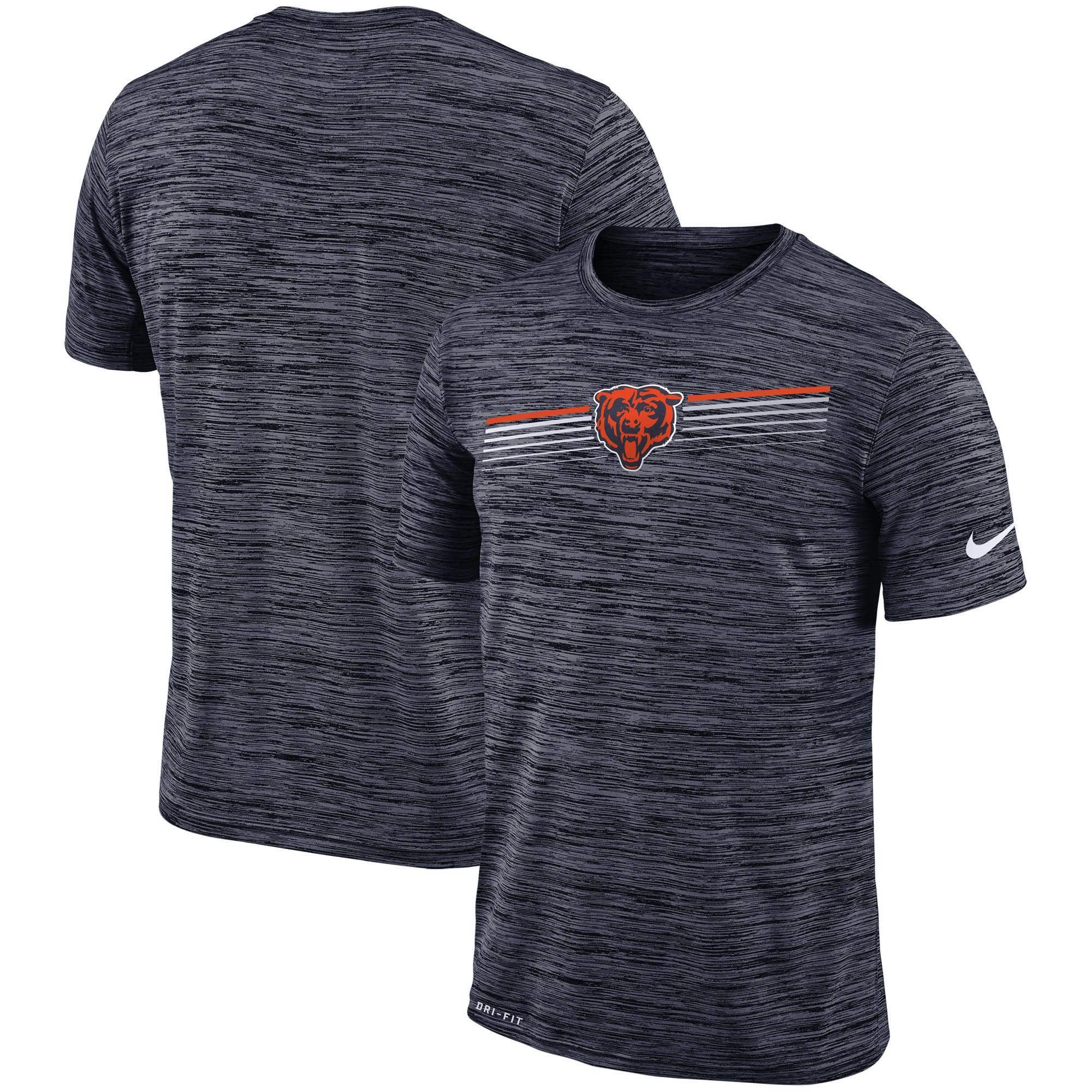 Chicago Bears Nike Sideline Velocity Performance T-Shirt Heathered Gray