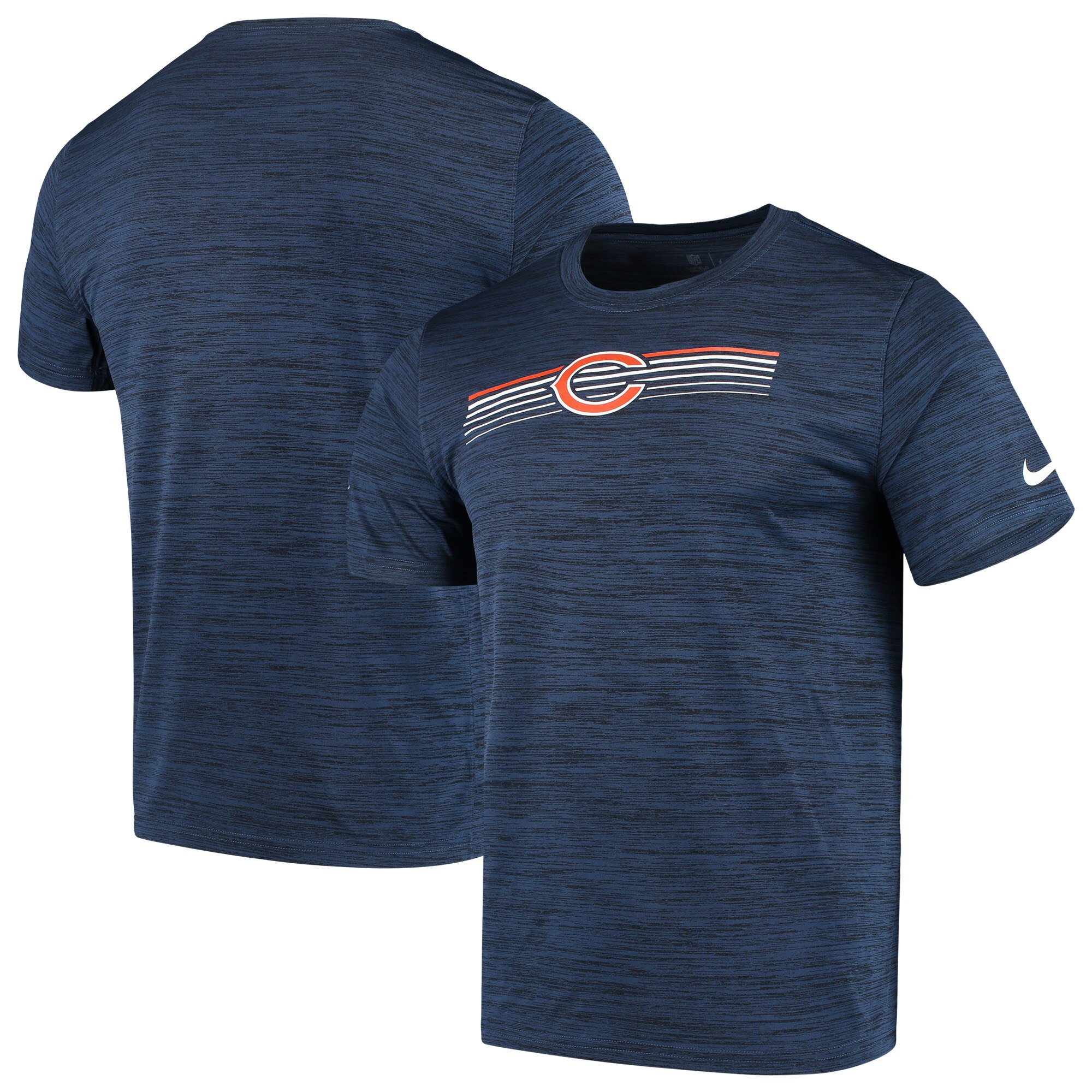 Chicago Bears Nike Sideline Velocity Performance T-Shirts Heathered Navy