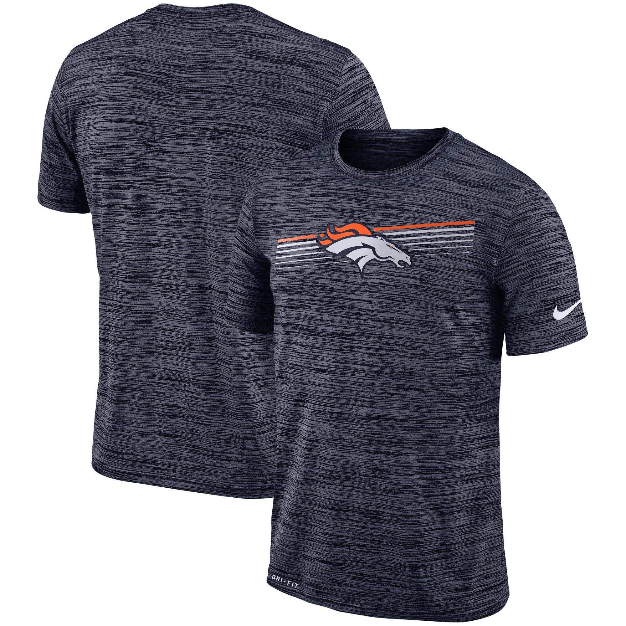 Denver Broncos Nike Sideline Velocity Performance T-Shirt Heathered Navy