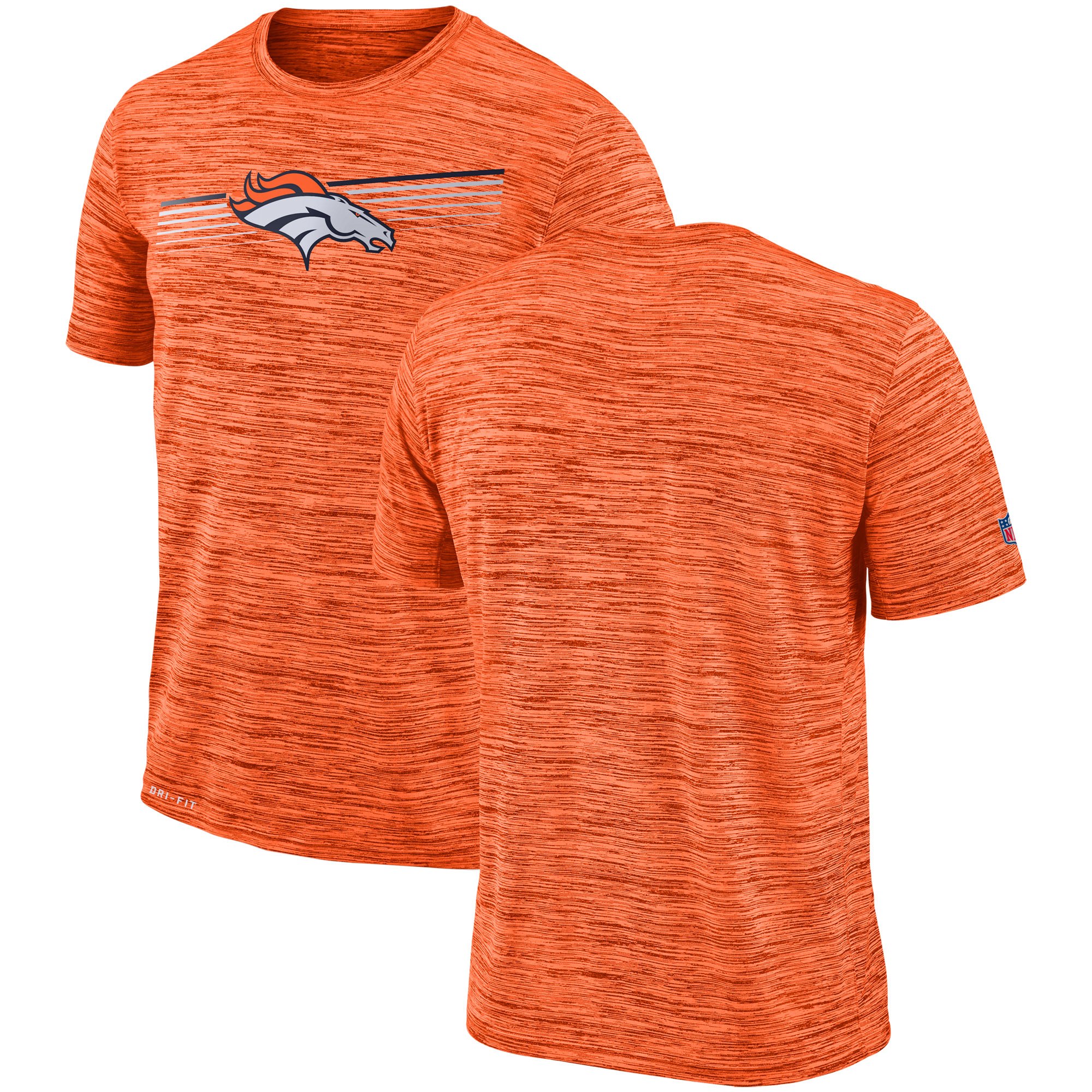 Denver Broncos Nike Sideline Velocity Performance T-Shirt Heathered Orange