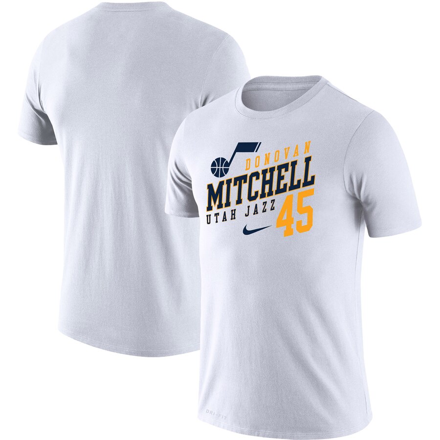 Donovan Mitchell Utah Jazz Nike Player Performance T-Shirt White - Click Image to Close