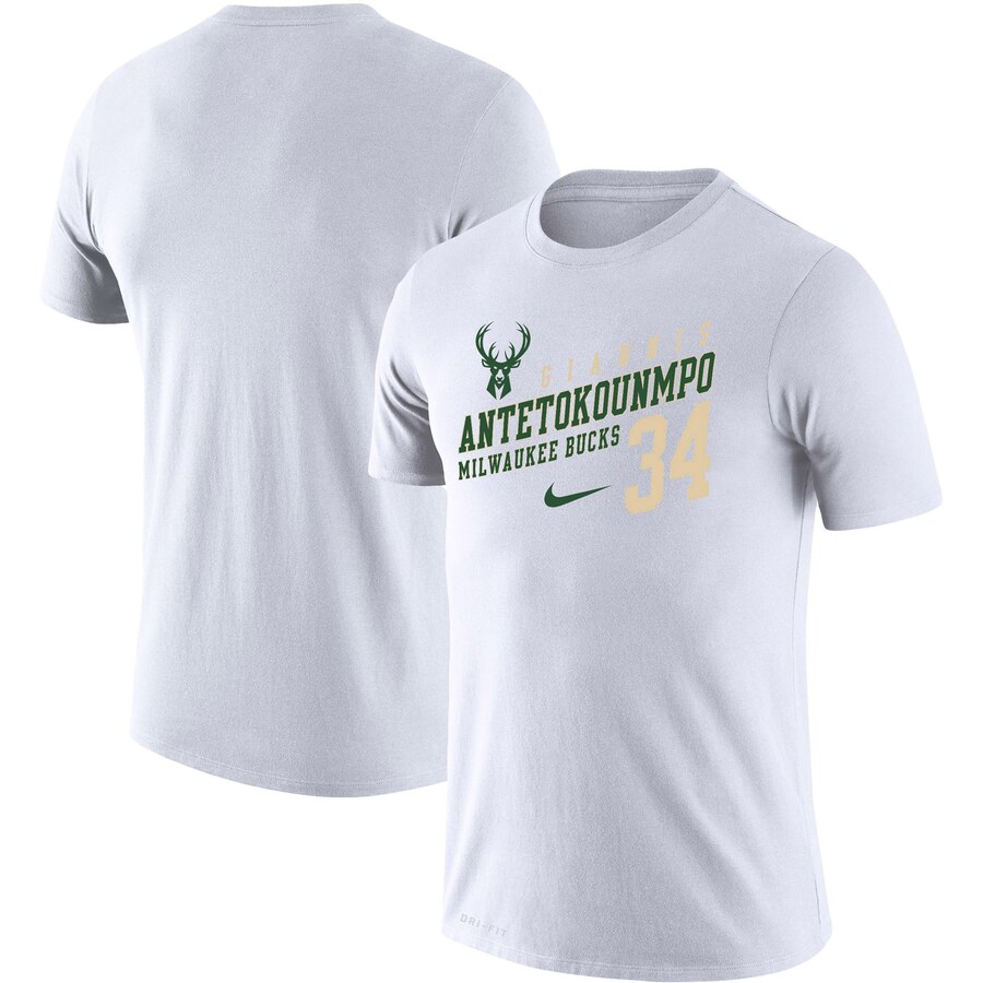 Giannis Antetokounmpo Milwaukee Bucks Nike Player Performance T-Shirt White