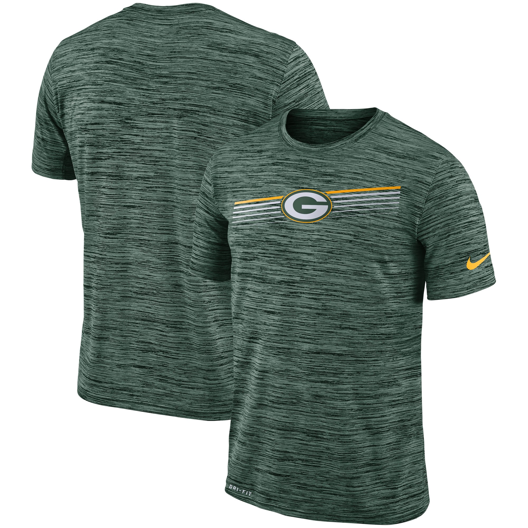 Green Bay Packers Nike Sideline Velocity Performance T-Shirt Heathered Green
