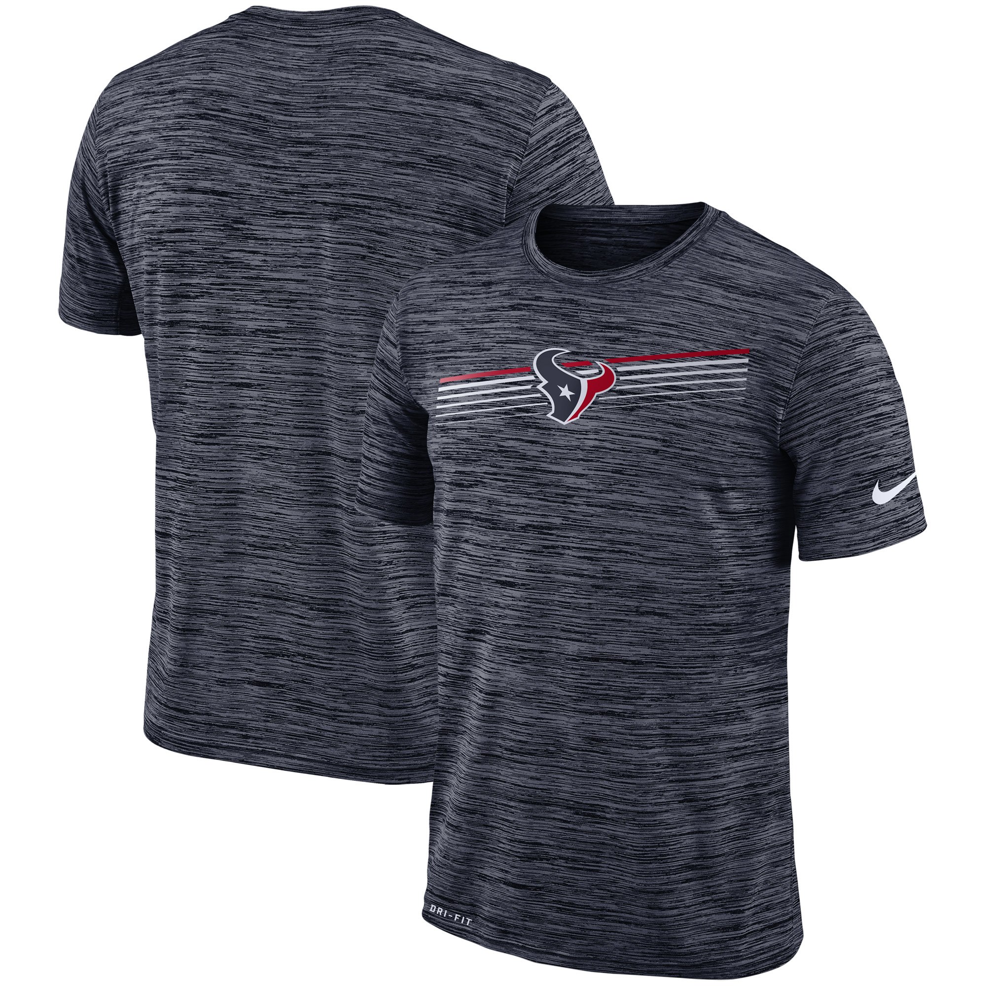 Houston Texans Nike Sideline Velocity Performance T-Shirt Heathered Navy - Click Image to Close