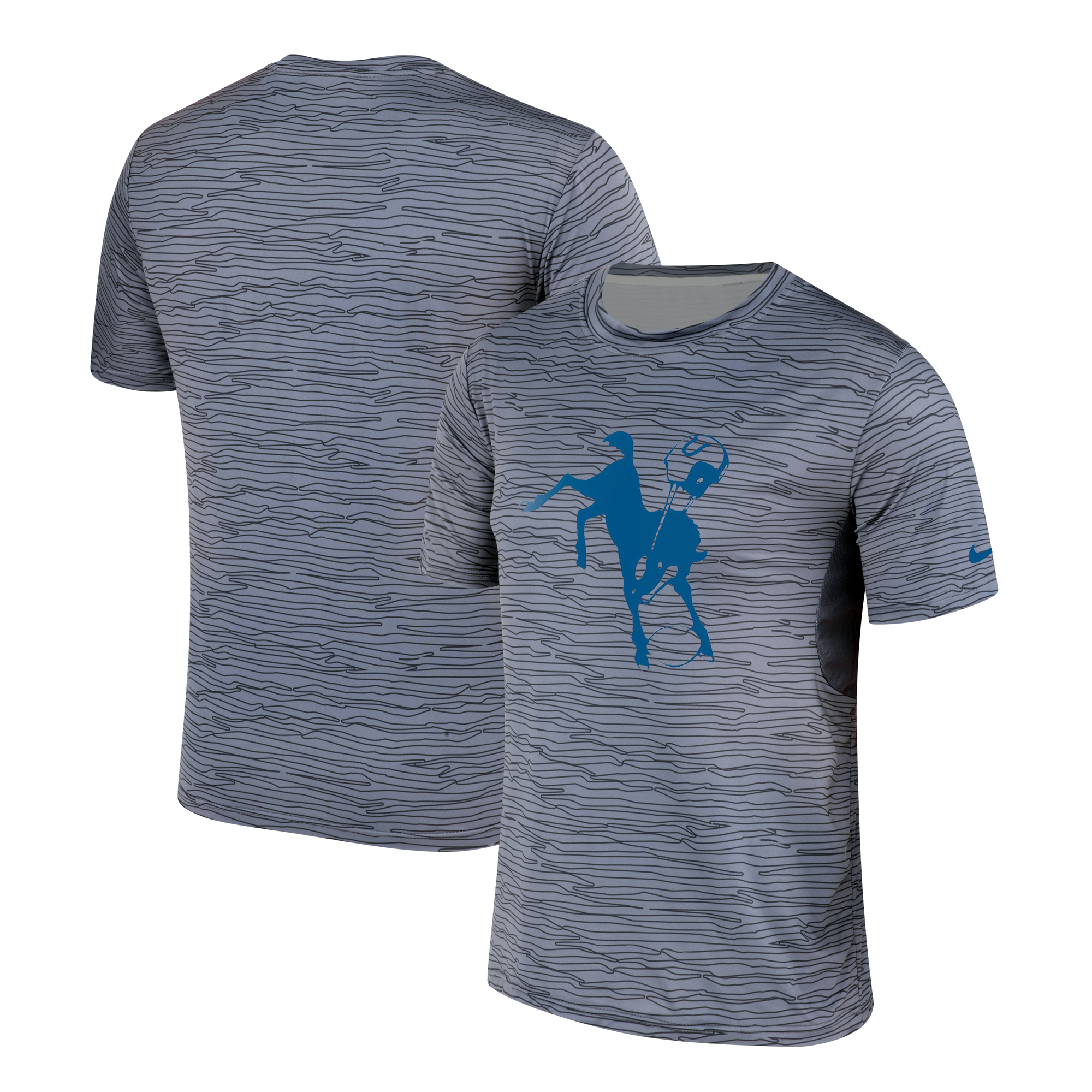 Men's Indianapolis Colts Nike Gray Black Striped Logo Performance T-Shirt