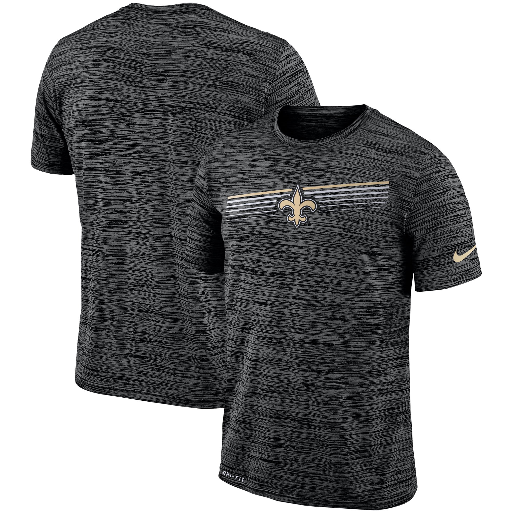 New Orleans Saints Nike Sideline Velocity Performance T-Shirt Heathered Black