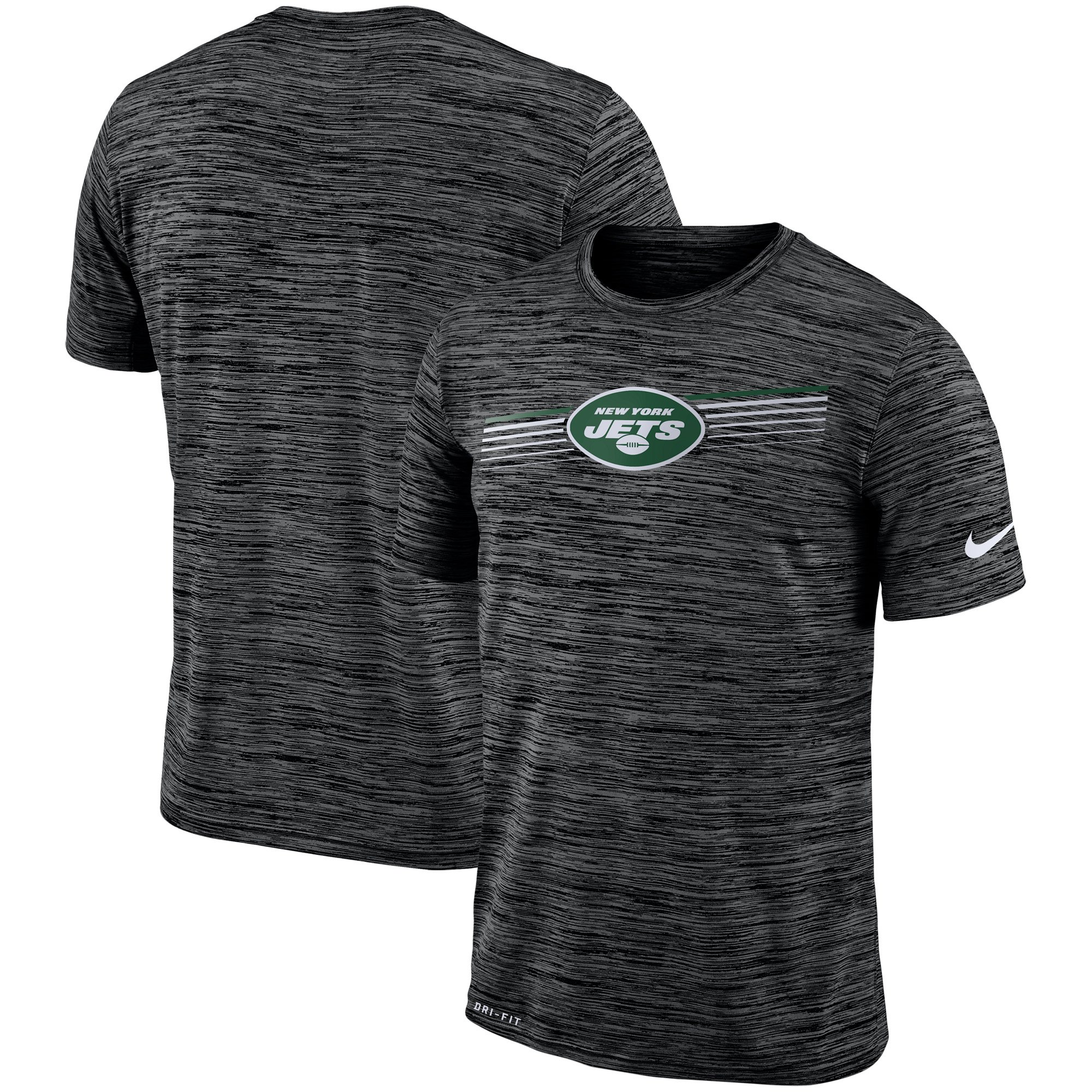 New York Jets Nike Sideline Velocity Performance T-Shirt Heathered Black