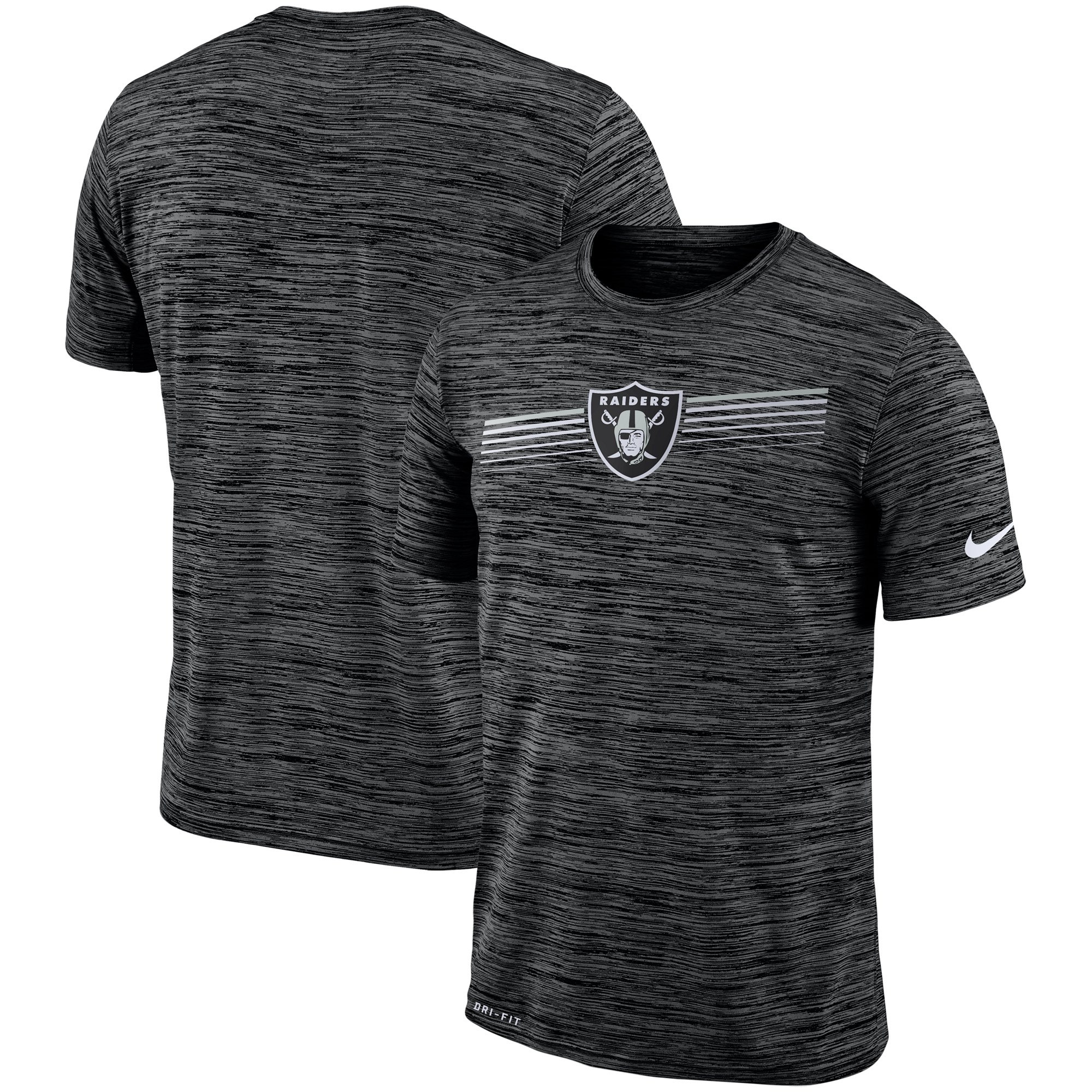 Oakland Raiders Nike Sideline Velocity Performance T-Shirt Heathered Black