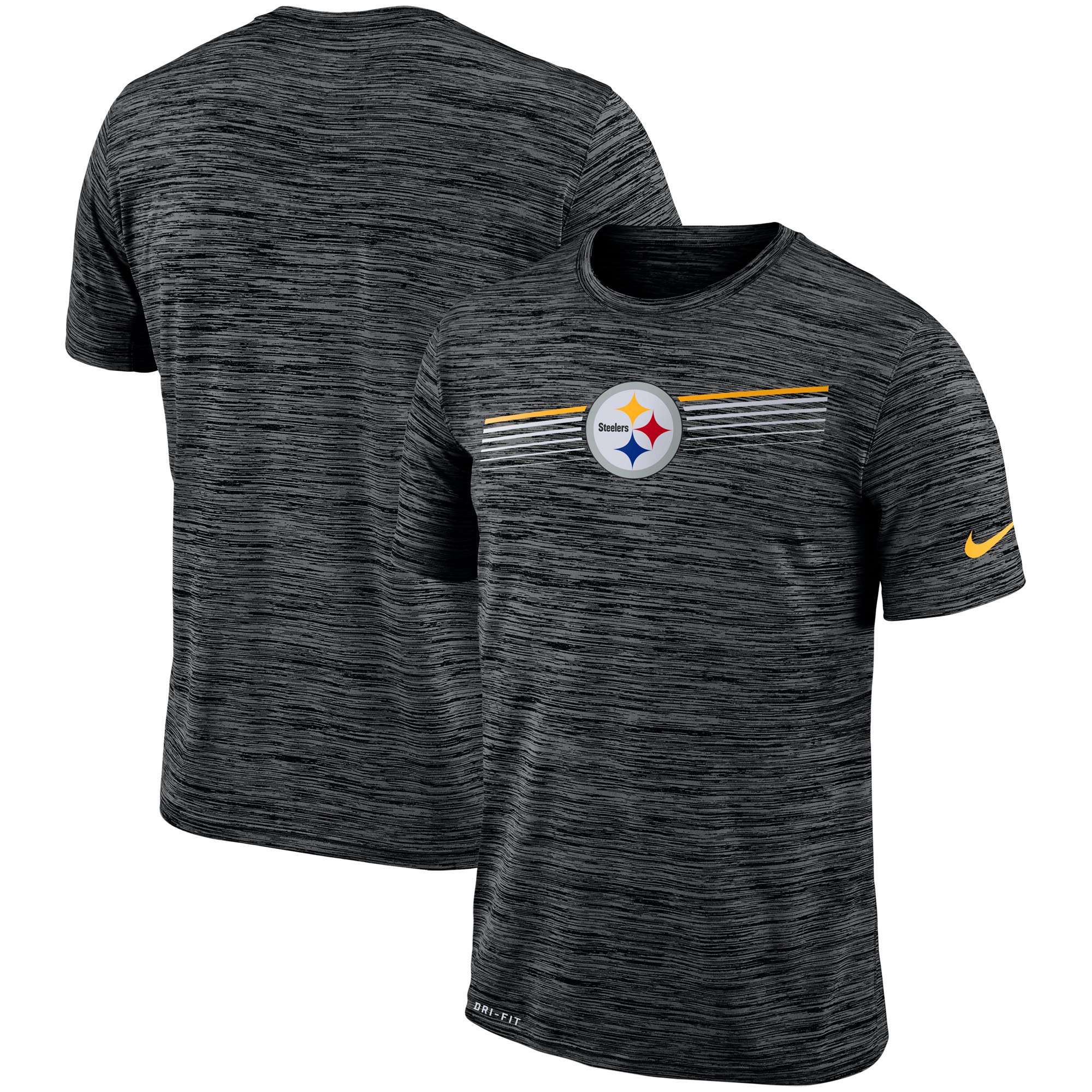 Pittsburgh Steelers Nike Sideline Velocity Performance T-Shirt Heathered Black