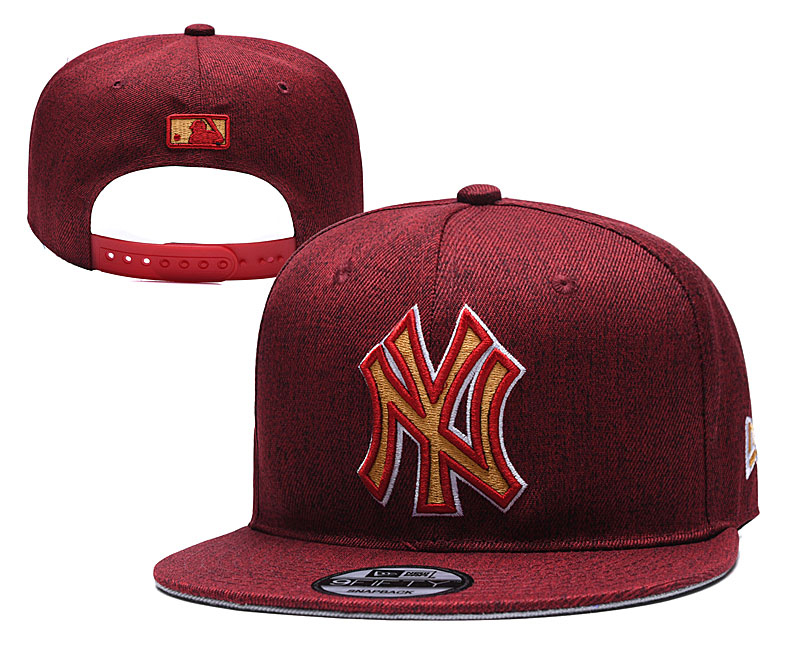 Yankees Team Logo Red Adjustable Hat TX