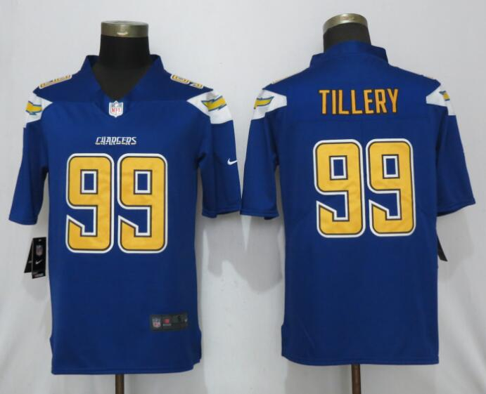 Nike Chargers 99 Jerry Tillery Blue 2019 NFL Draft First Round Pick Color Rush Limited Jersey