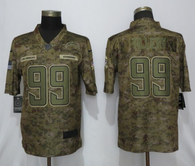 Nike Chargers 99 Jerry Tillery Camo Salute to Service Limited Jersey