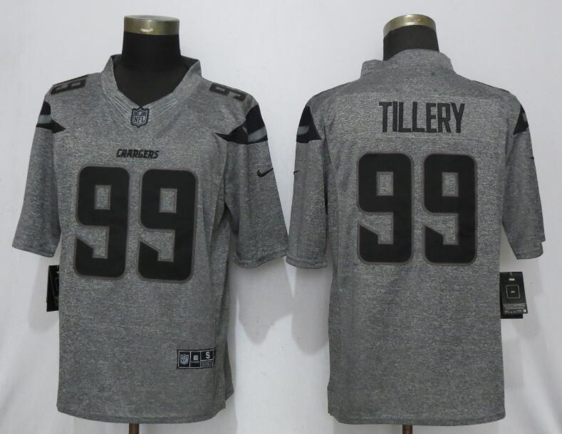 Nike Chargers 99 Jerry Tillery Gray Gridiron Gray Vapor Untouchable Limited Jersey