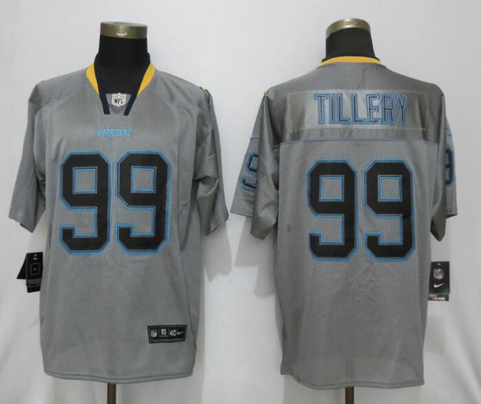 Nike Chargers 99 Jerry Tillery Gray Lights Out Elite Jersey