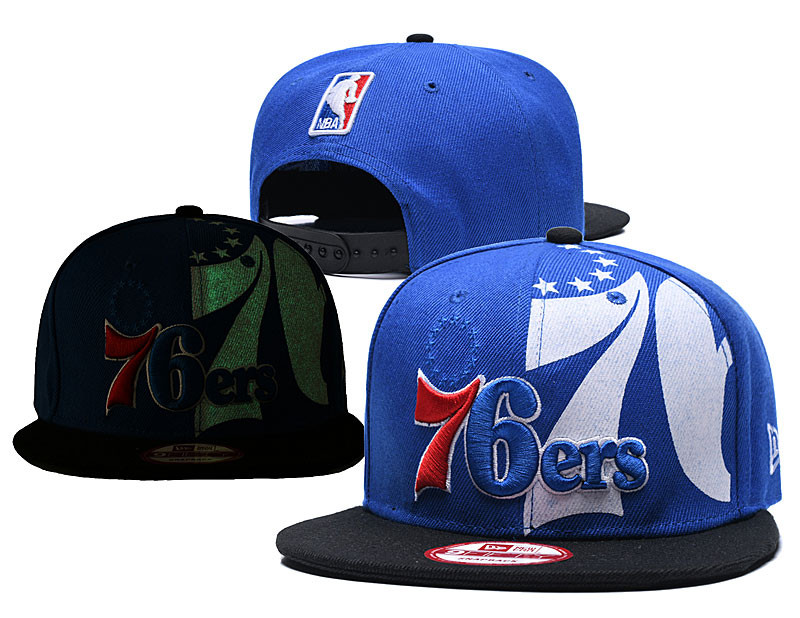 76ers Team Logo Blue Black Adjustable Hat GS