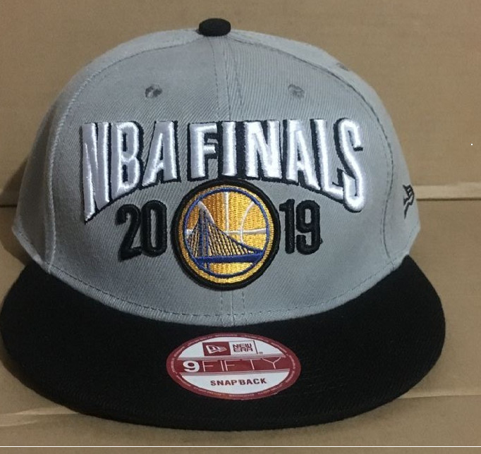 Warriors Team Logo 2019 NBA Champions Gray Adjustable Hat GS
