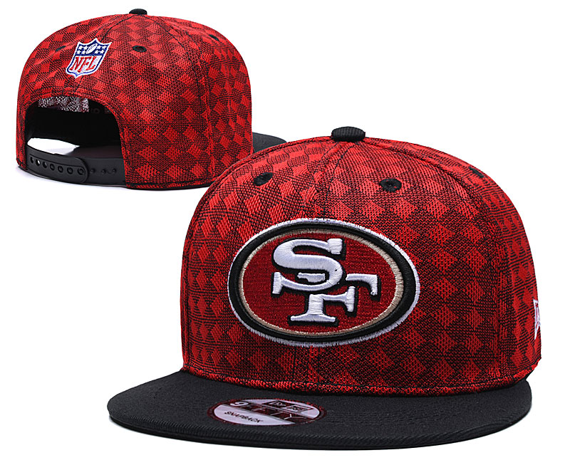 49ers Team Logo Red Black Adjustable Hat TX