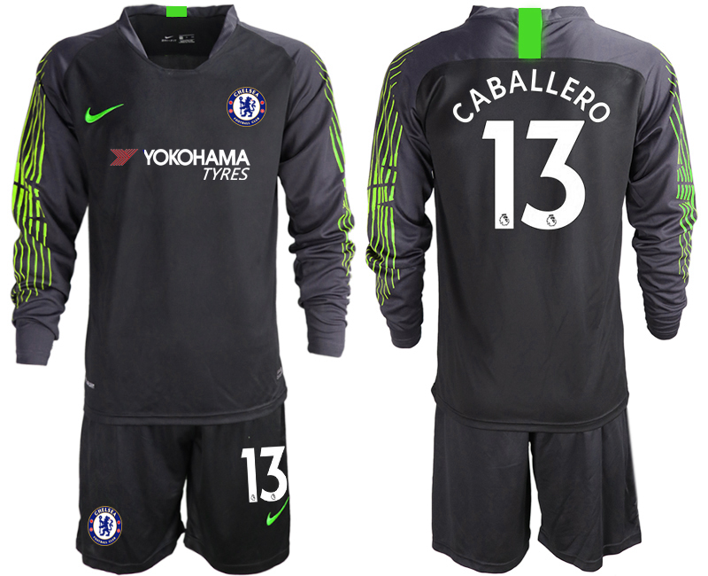 2018-19 Chelsea 13 CABALLERO Black Long Sleeve Goalkeeper Soccer Jersey