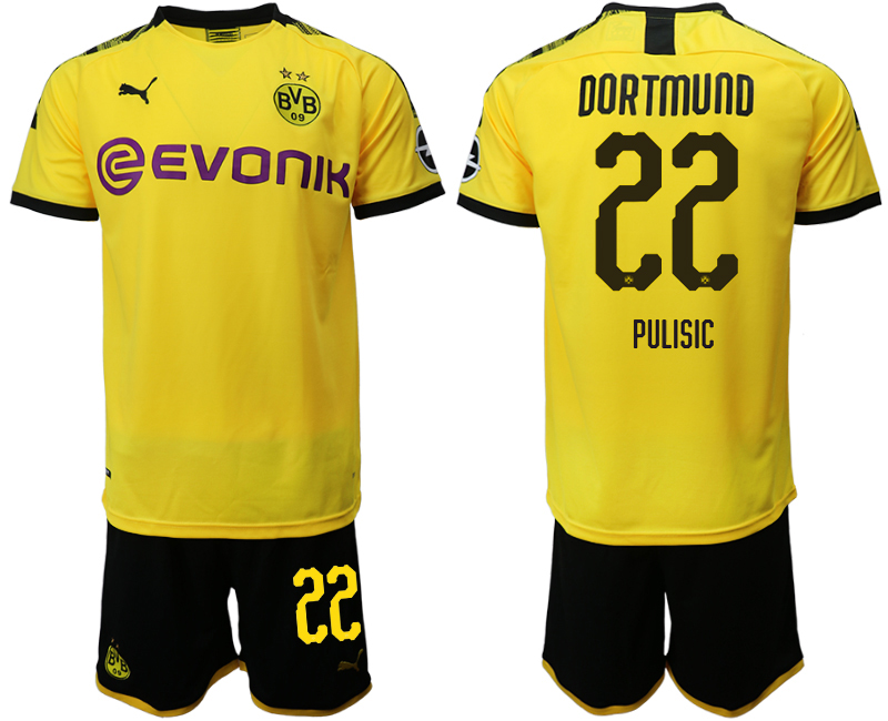 2019-20 Dortmund 22 PULISIC Home Soccer Jersey