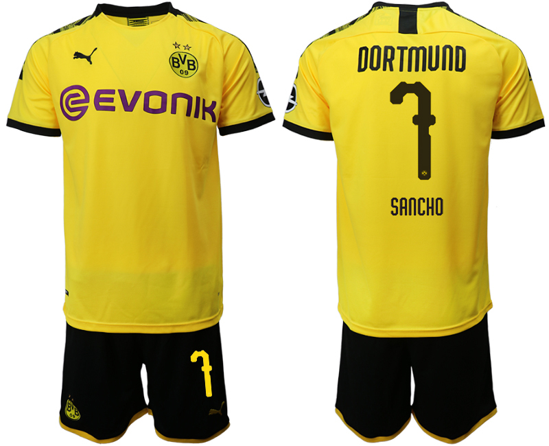2019-20 Dortmund 7 SANCHO Home Soccer Jersey