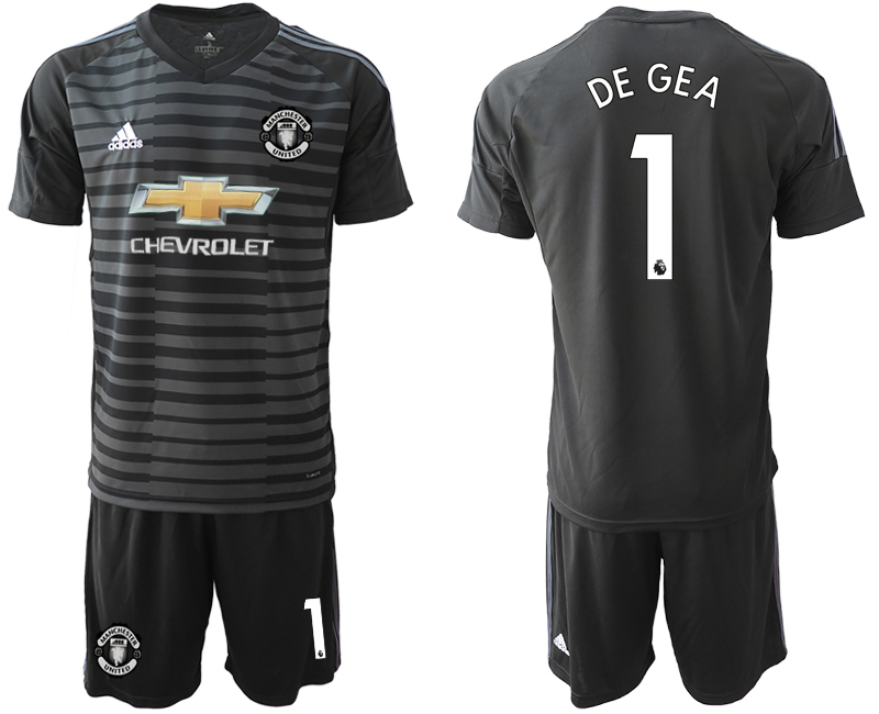 2019-20 Manchester United 1 DE GEA Black Goalkeeper Soccer Jersey