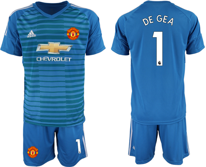 2019-20 Manchester United 1 DE GEA Blue Goalkeeper Soccer Jersey