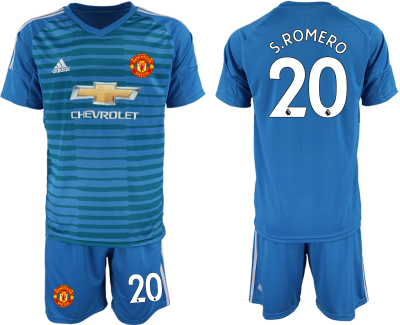 2019-20 Manchester United 20 S.ROMERO Blue Goalkeeper Soccer Jersey