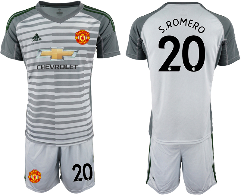 2019-20 Manchester United 20 S.ROMERO Gray Goalkeeper Soccer Jersey
