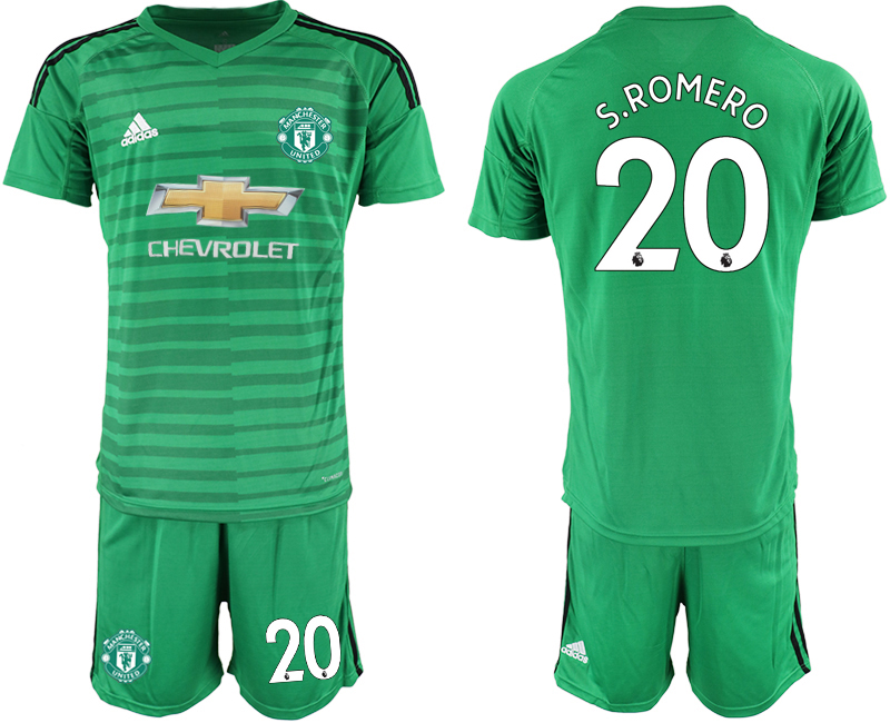 2019-20 Manchester United 20 S.ROMERO Green Goalkeeper Soccer Jersey