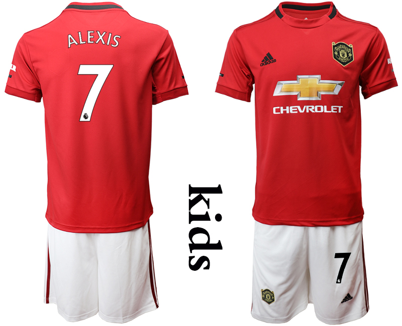2019-20 Manchester United 7 ALEXIS Youth Home Soccer Jersey - Click Image to Close