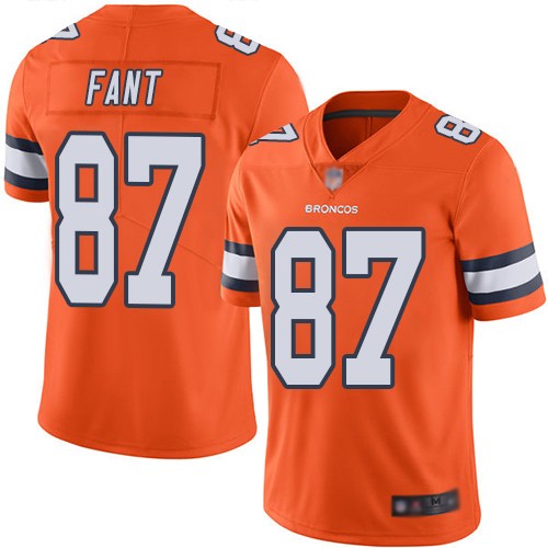 Nike Broncos 87 Noah Fant Orange 2019 NFL Draft First Round Pick Color Rush Limited Jersey - Click Image to Close