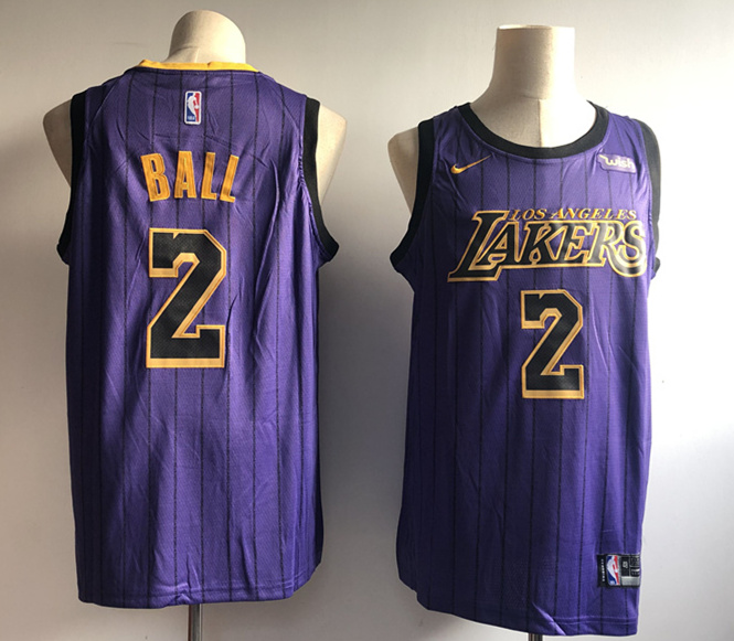 Lakers 2 Lonzo Ball Purple 2018-19 City Edition Nike Swingman Jersey