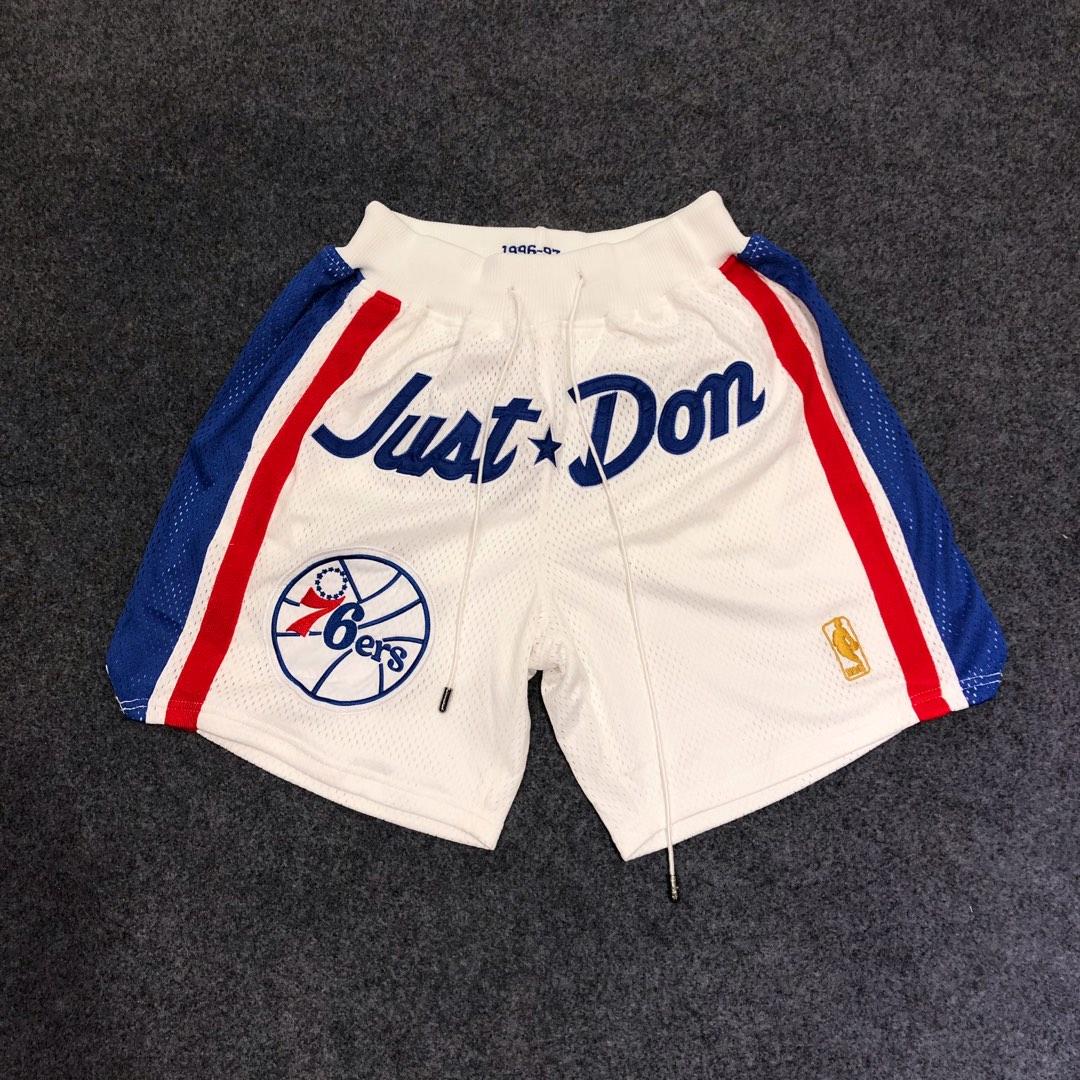 76ers White Just Don Throwback Mesh Shorts