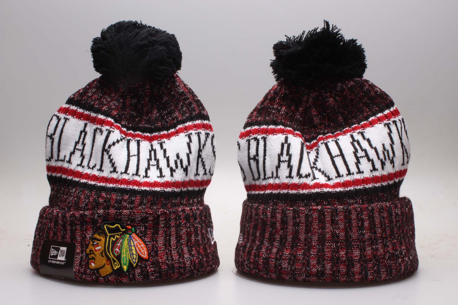 Blackhawks Fresh Logo Black Knit Hat YP