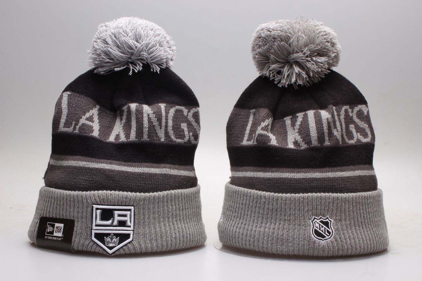 Los Angeles Kings Fresh Logo Black Pom Knit Hat YP