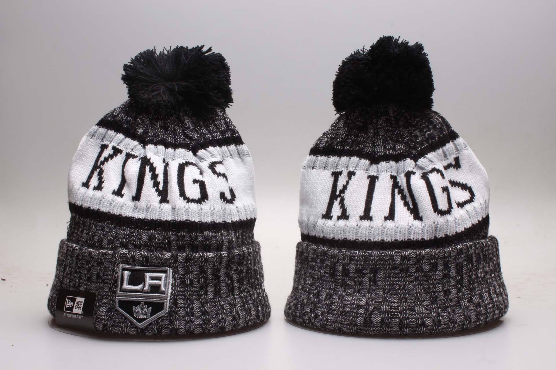 Los Angeles Kings Team Logo Black Knit Hat YP - Click Image to Close