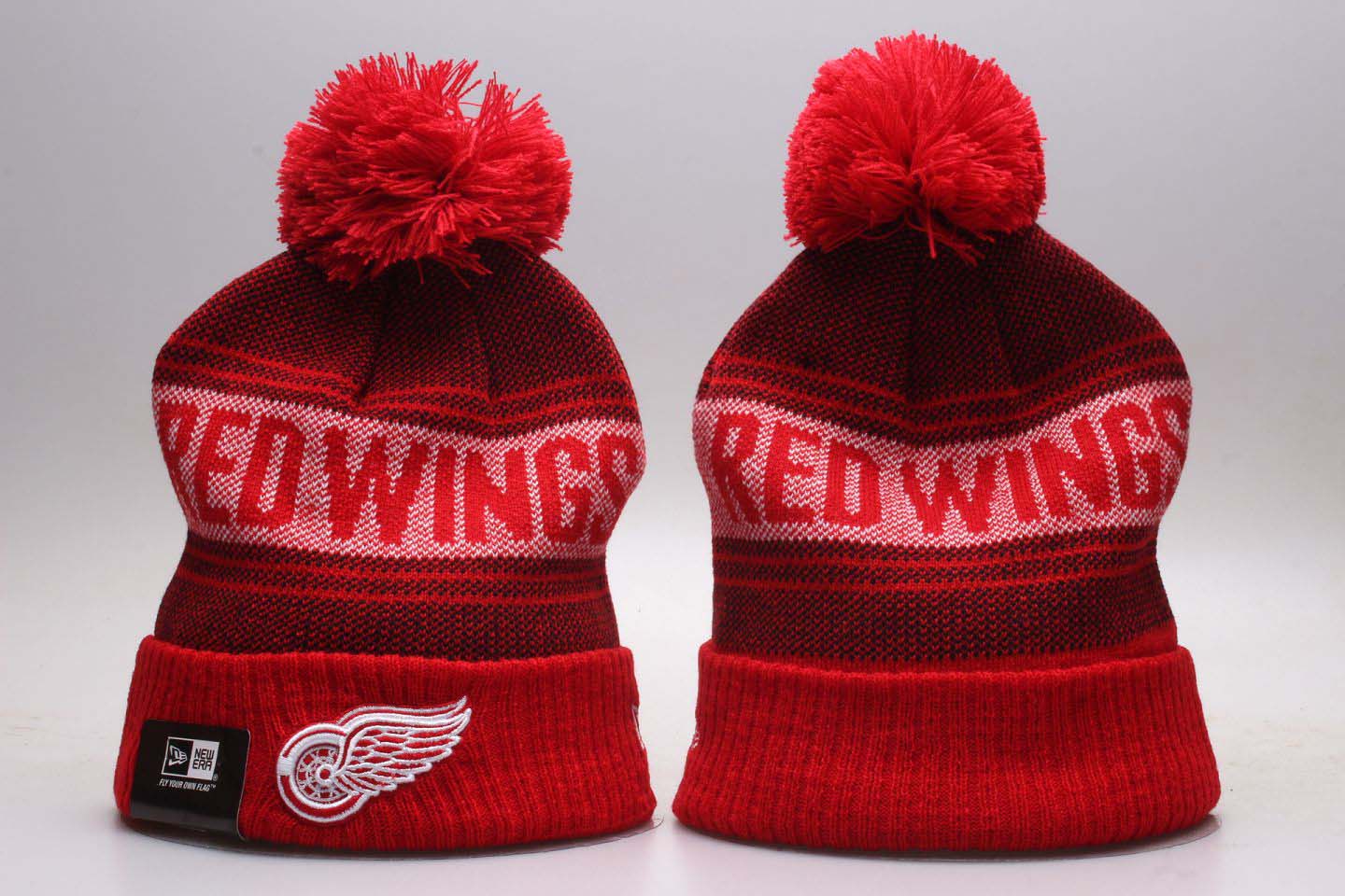 Red Wings Fresh Logo Red Knit Hat With Pom YP