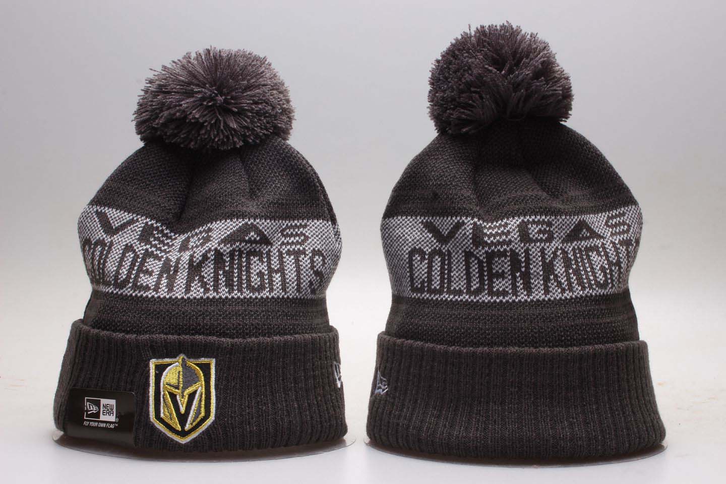 Vegas Golden Knights Team Pride Gray Knit Hat With Pom YP