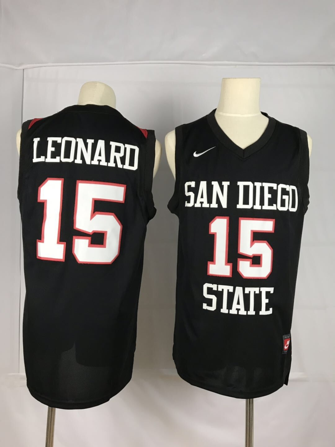 Nike San Diego State 15 Kawhi Leonard Black College Basketball Jersey